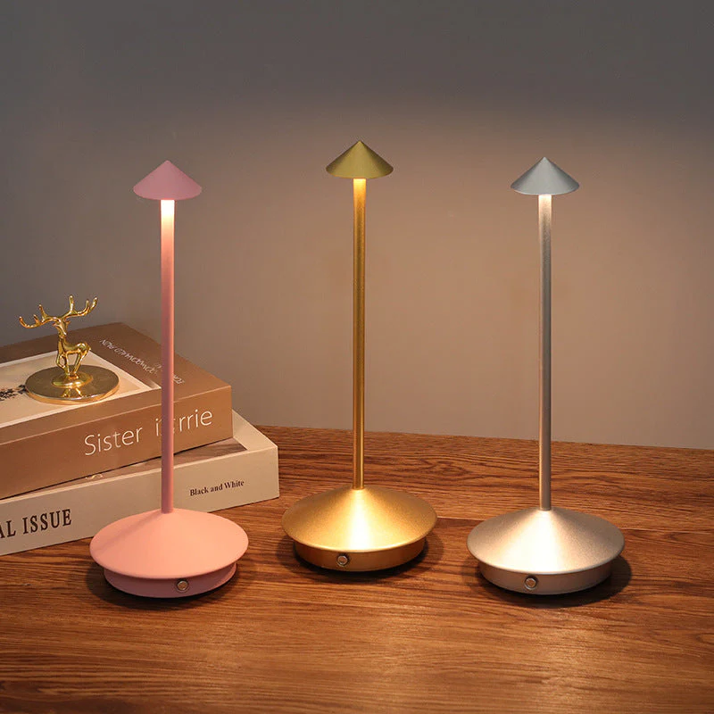 Wireless LED Table Lamp with Touch Dimming and Rechargeable Battery