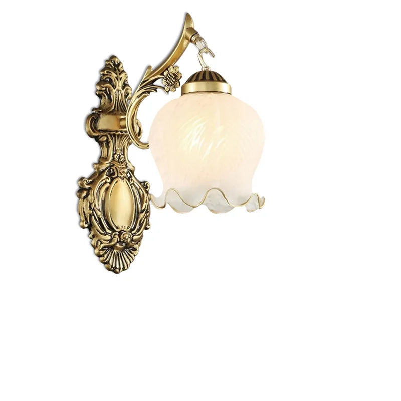 Vintage European Style Wall Lamp with Glass and Metal Design