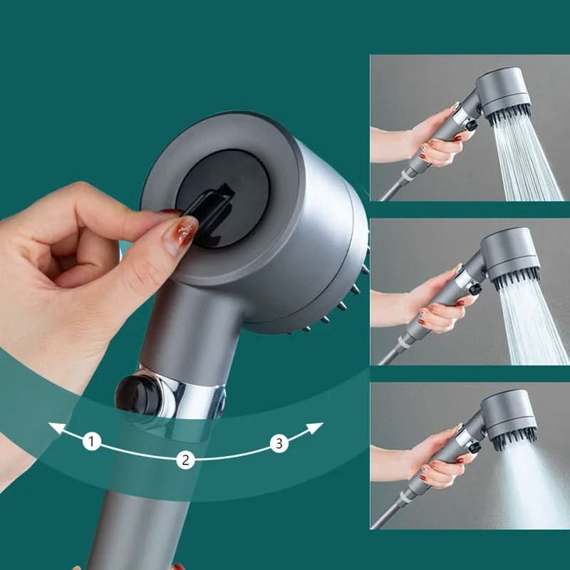 Filtered Handheld Shower Head with High-Pressure Spray and Massage Function