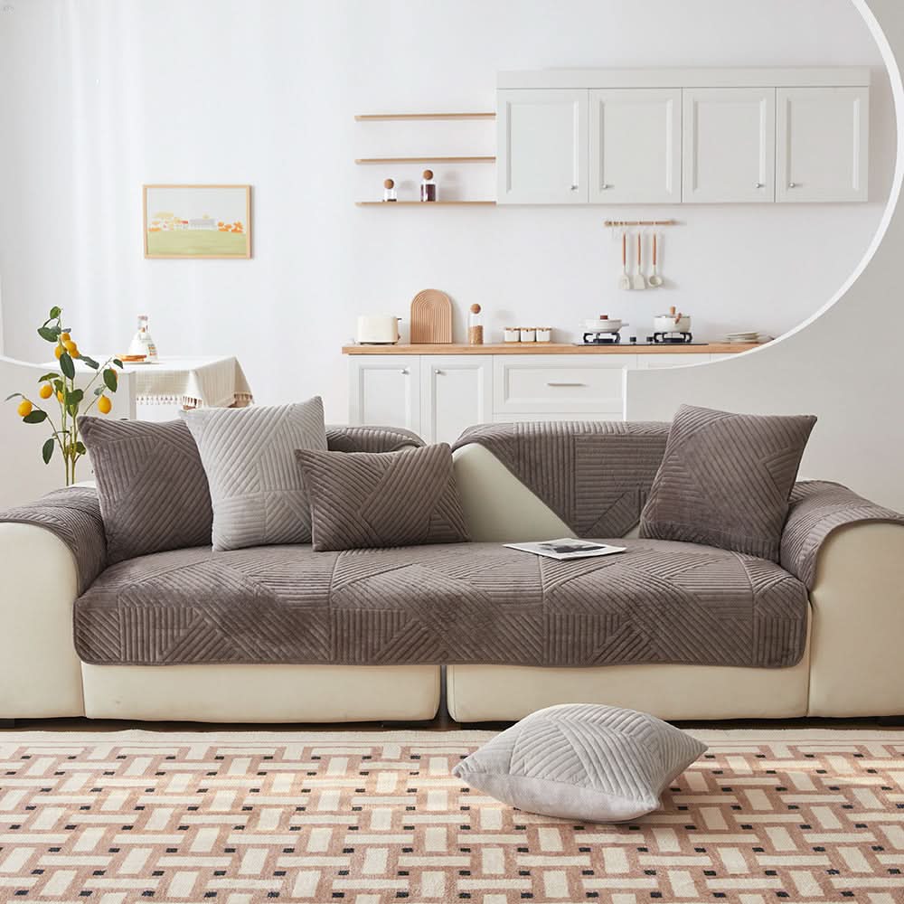 Non-Slip Plush Sofa Cover for 2-4 Seat Sofas