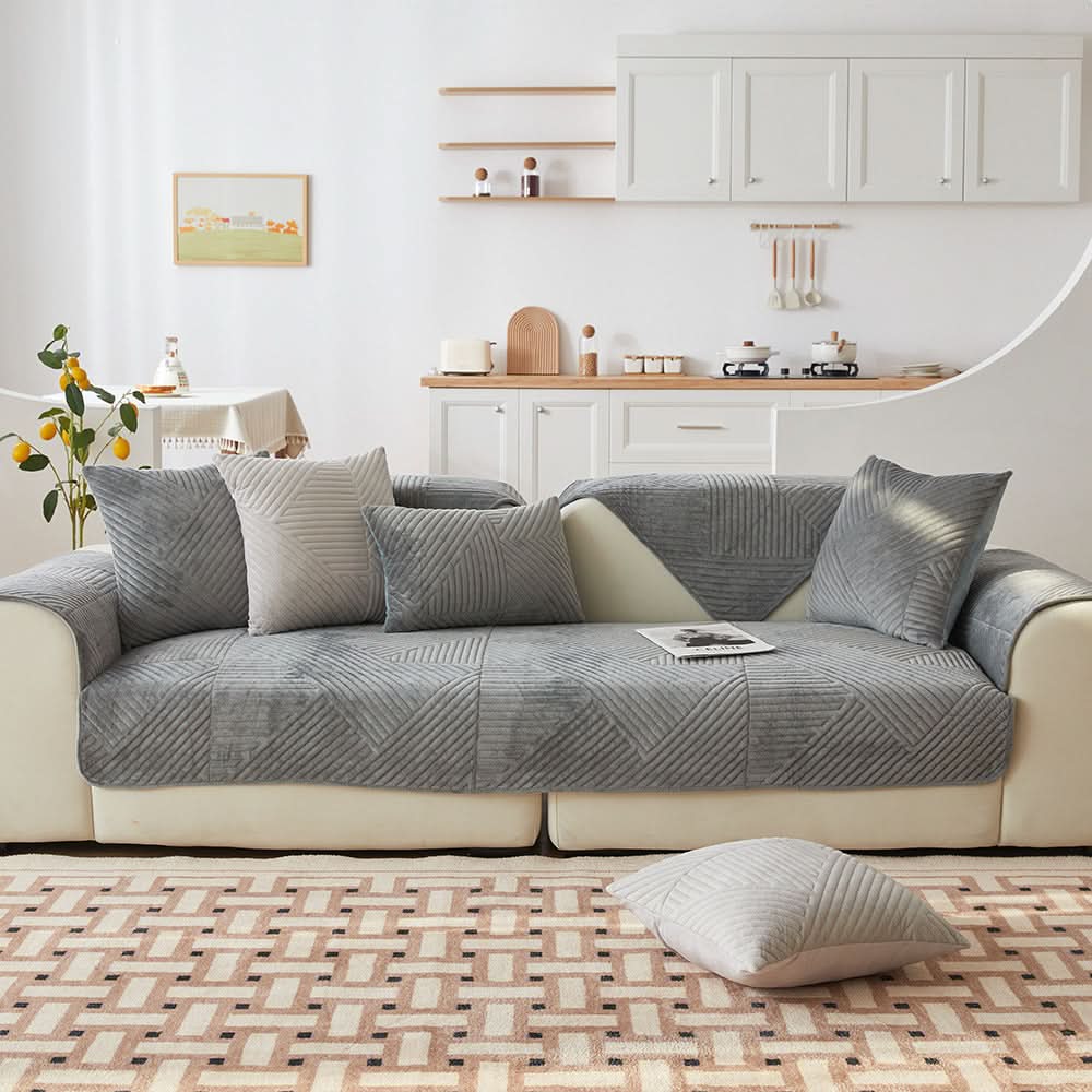 Non-Slip Plush Sofa Cover for 2-4 Seat Sofas