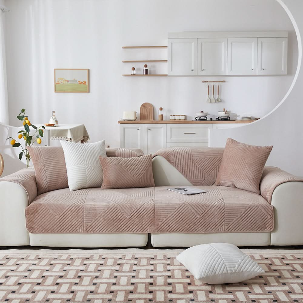 Non-Slip Plush Sofa Cover for 2-4 Seat Sofas
