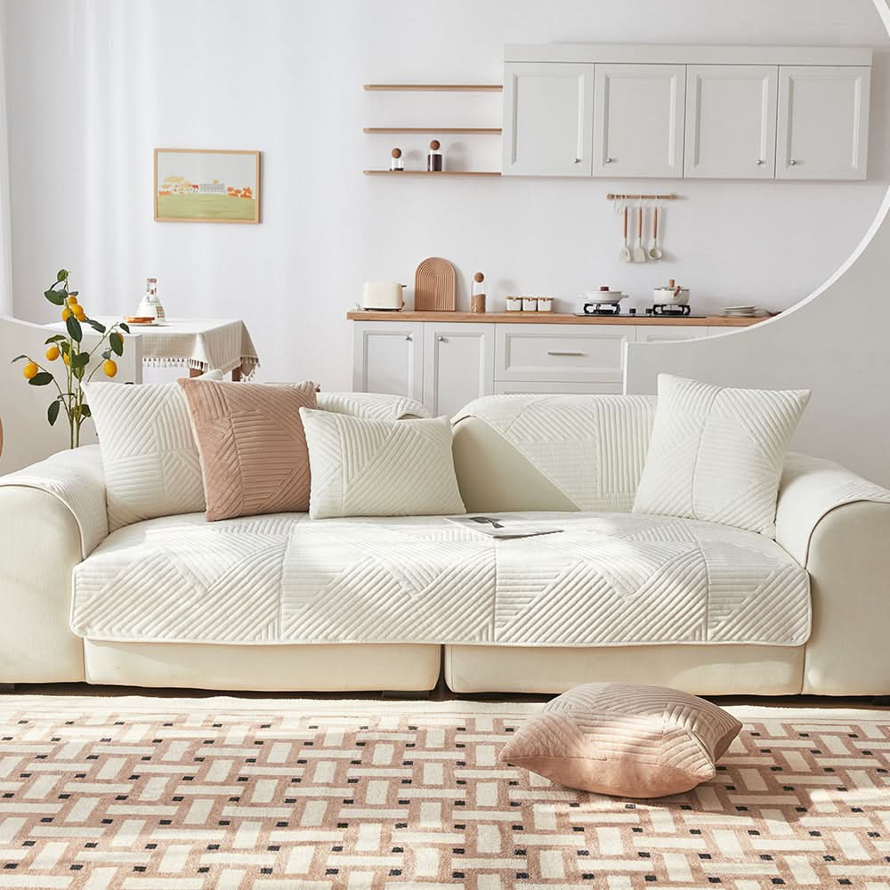 Non-Slip Plush Sofa Cover for 2-4 Seat Sofas