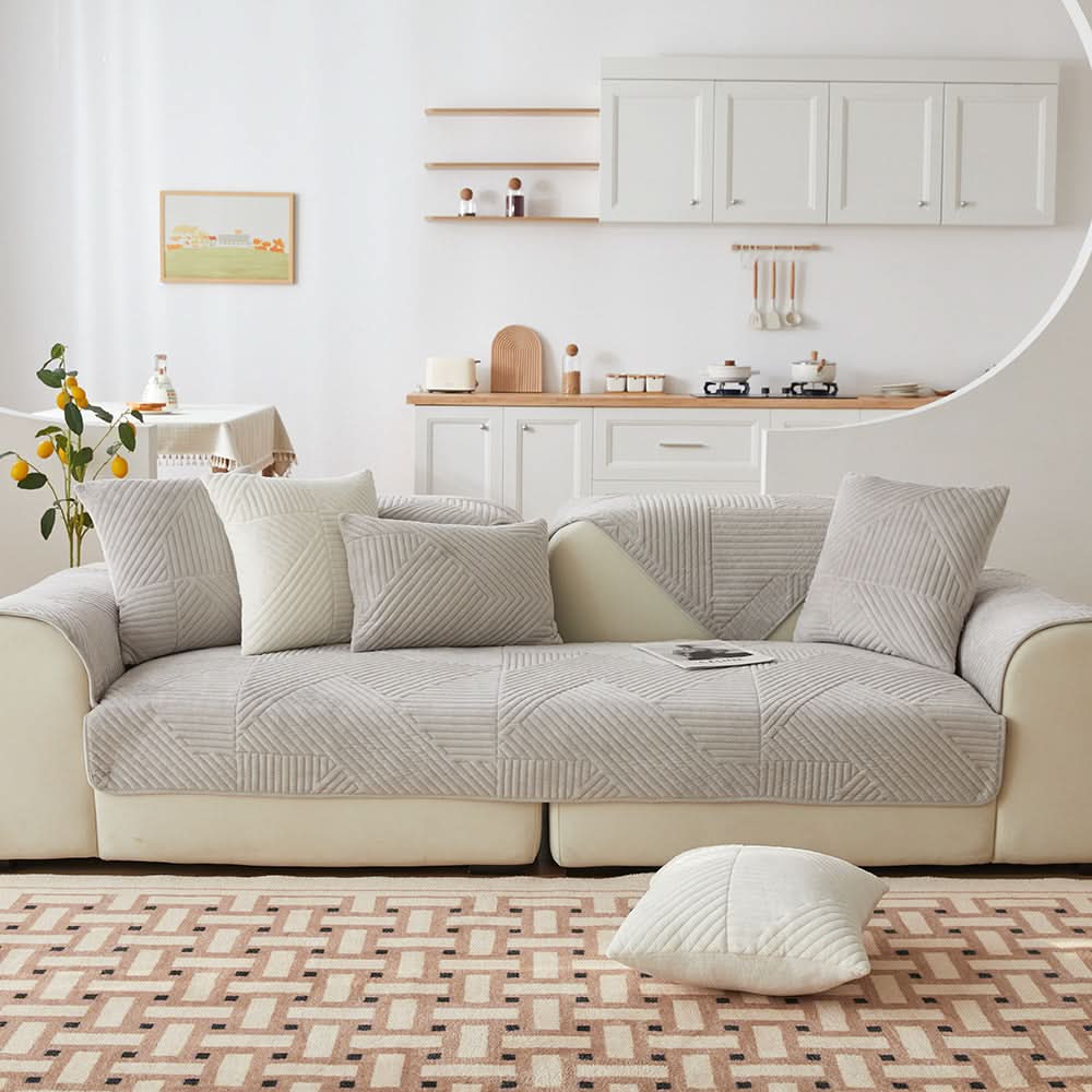 Non-Slip Plush Sofa Cover for 2-4 Seat Sofas