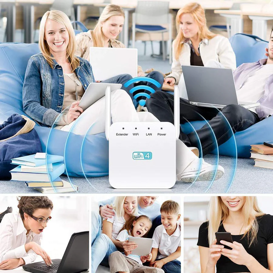 Long Range WiFi Repeater with Dual Antennas and 300Mbps Speed