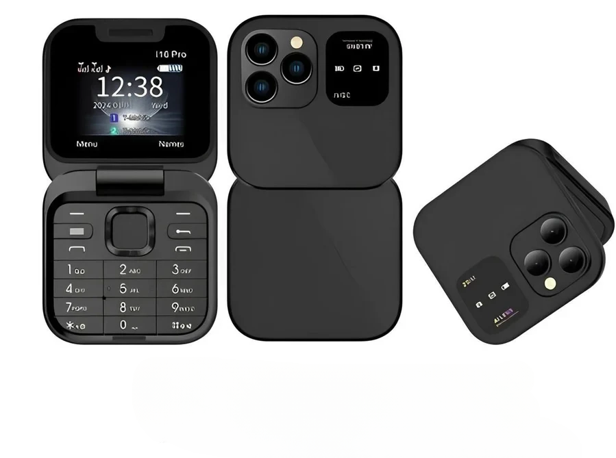 Foldable Dual SIM Flip Phone with Tactile Keypad