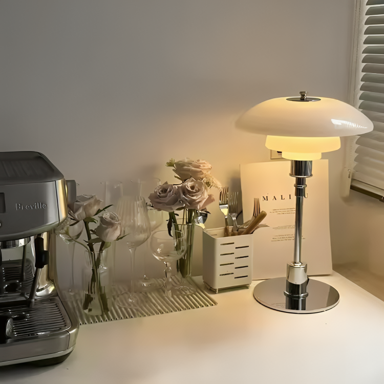 Dimmable LED Table Lamp with Rounded Shade