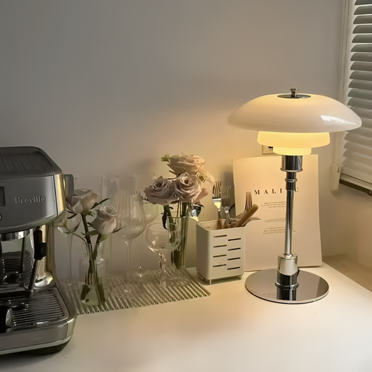 Dimmable LED Table Lamp with Rounded Shade