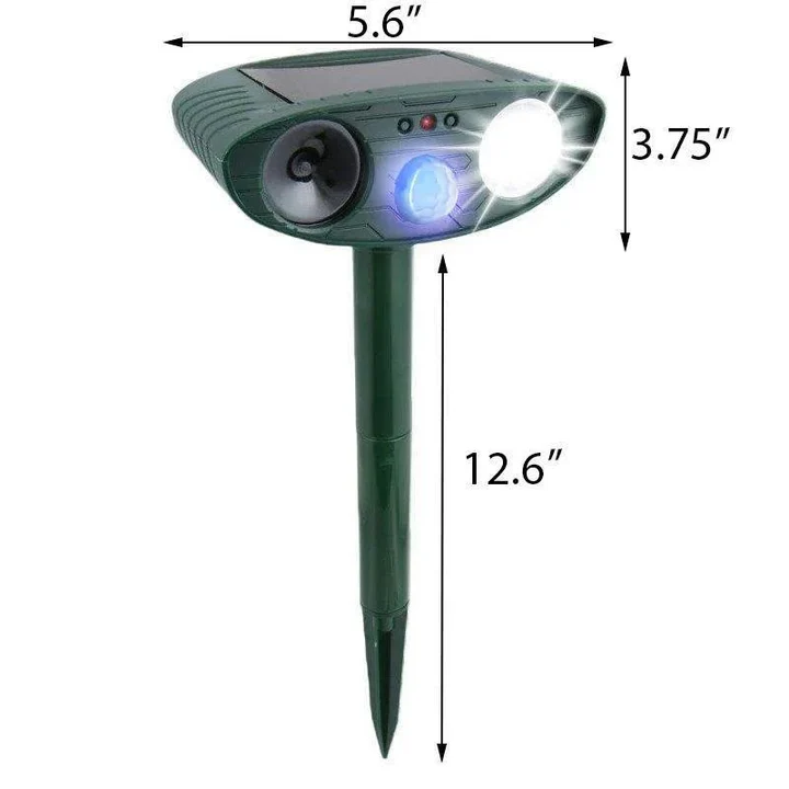 Solar Powered Ultrasonic Chipmunk Repeller with Motion Sensor