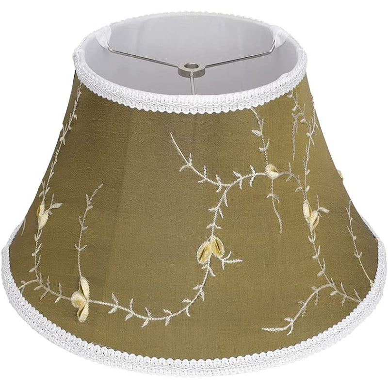 Medium Barrel Linen Lampshade for Table and Floor Lamp, White, Handmade