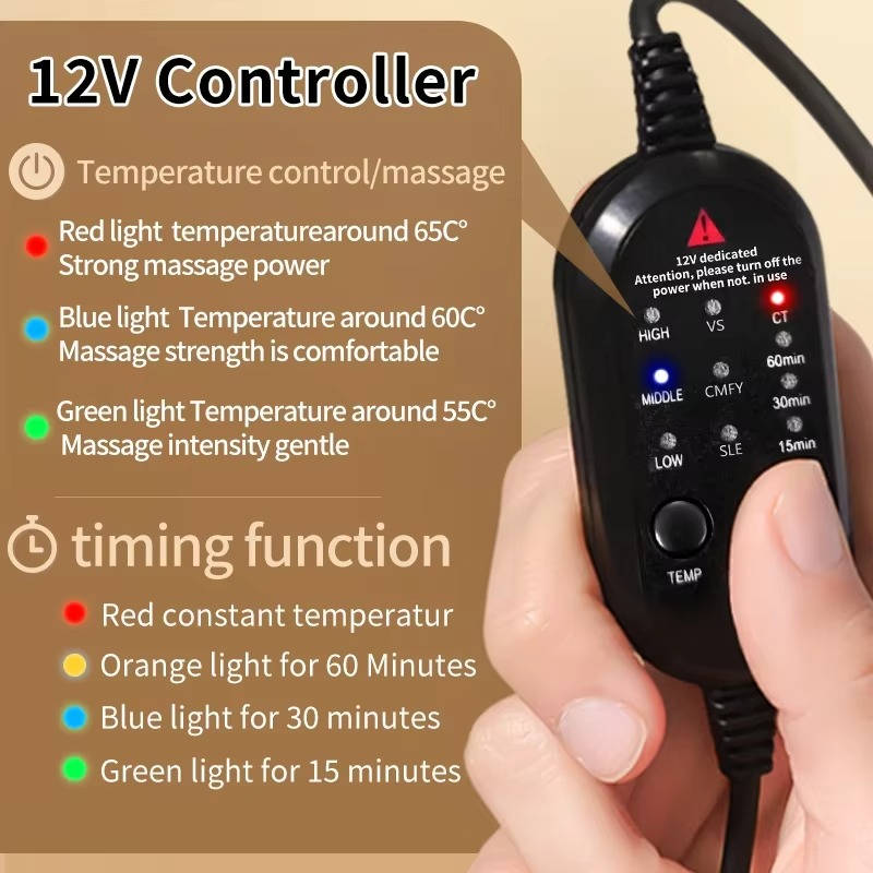Electric Heating Wrap for Hip and Lower Back with Graphene, Adjustable Heat & Vibration Modes, Auto Shutoff