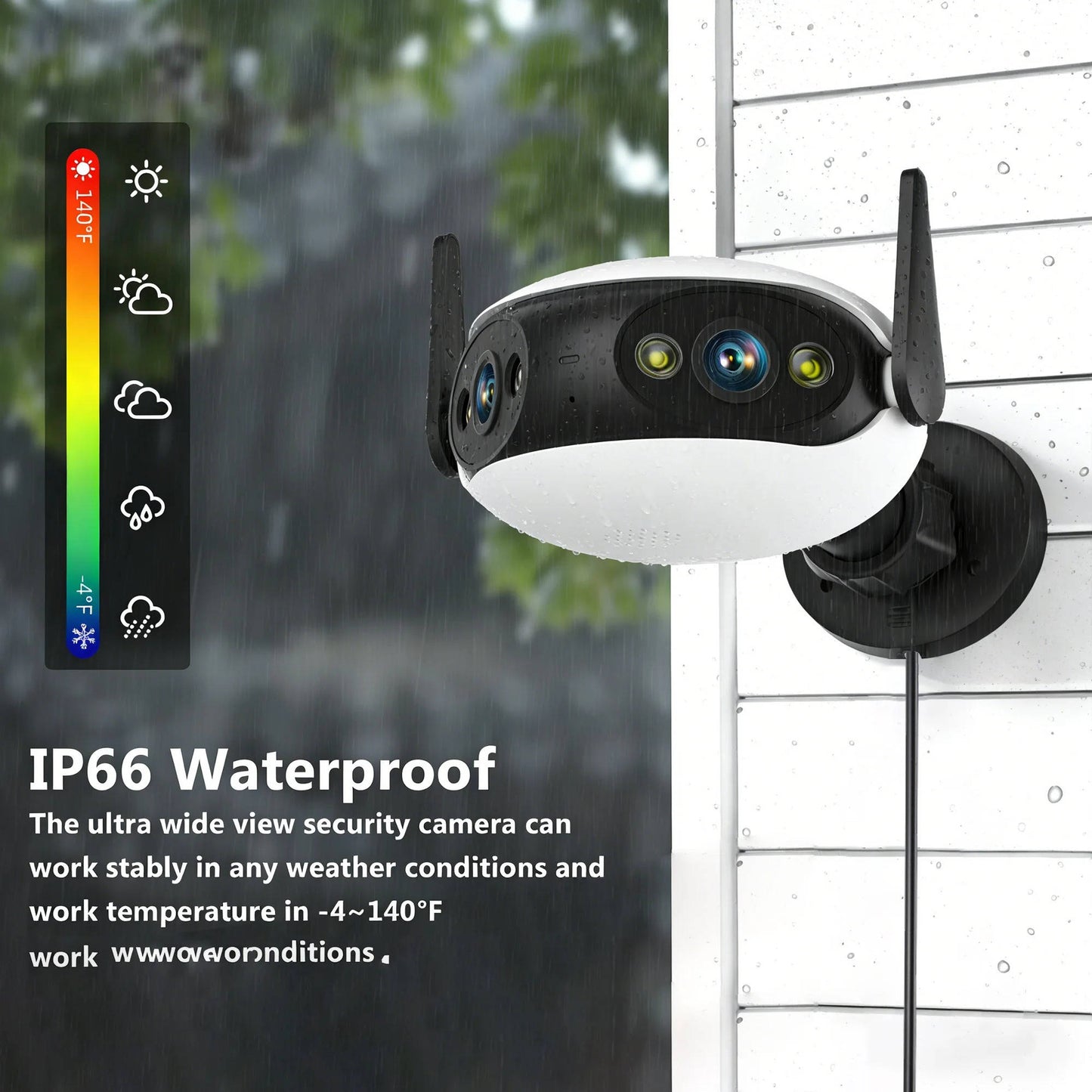 4K 180 Degree Outdoor WiFi Security Camera with Night Vision and Motion Detection
