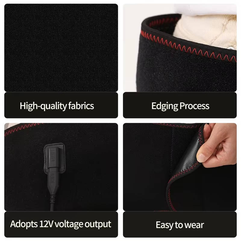 Electric Heating Wrap for Hip and Lower Back with Graphene, Adjustable Heat & Vibration Modes, Auto Shutoff