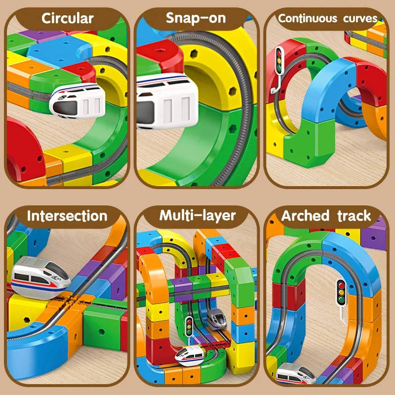 Magnetic Train Track Building Set with Rechargeable Electric Train