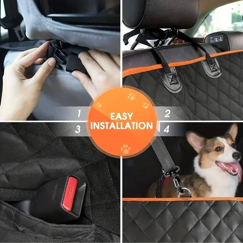 Waterproof Dog Car Seat Protector with Scratch-Resistant Hammock Design