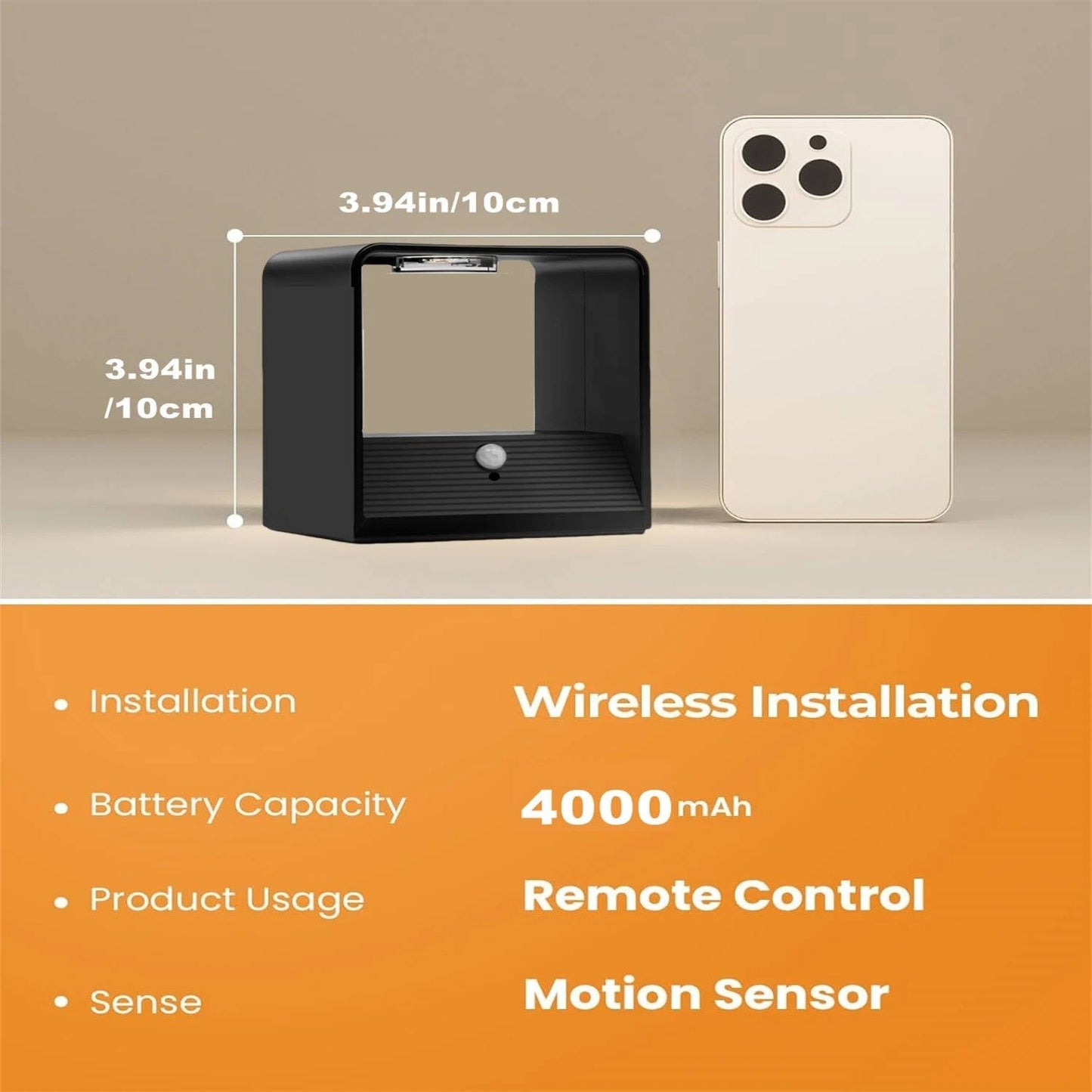 Rechargeable Indoor Wall Light with Motion Sensor and Remote Control