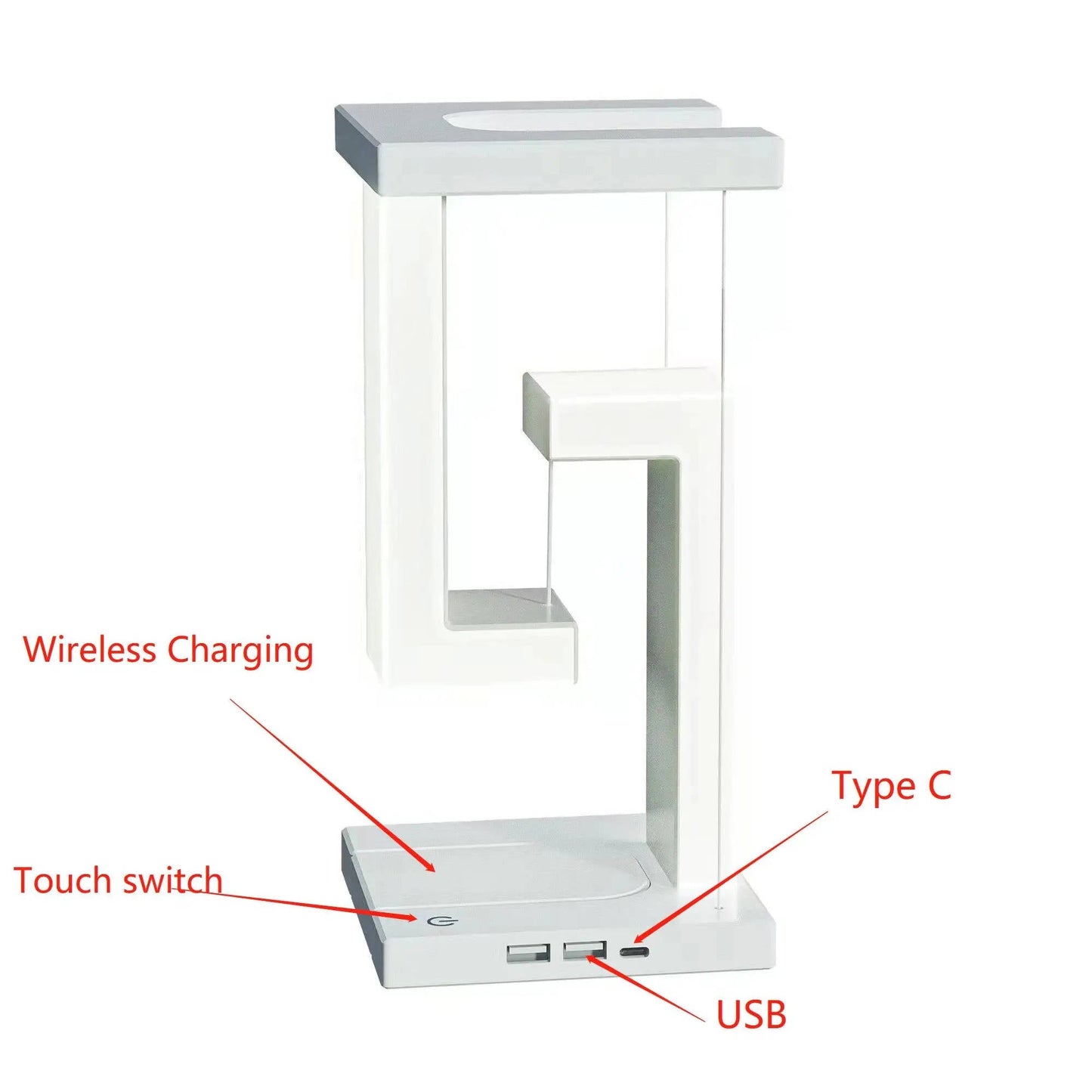 Floating Wireless Charging Lamp with Magnetic Design
