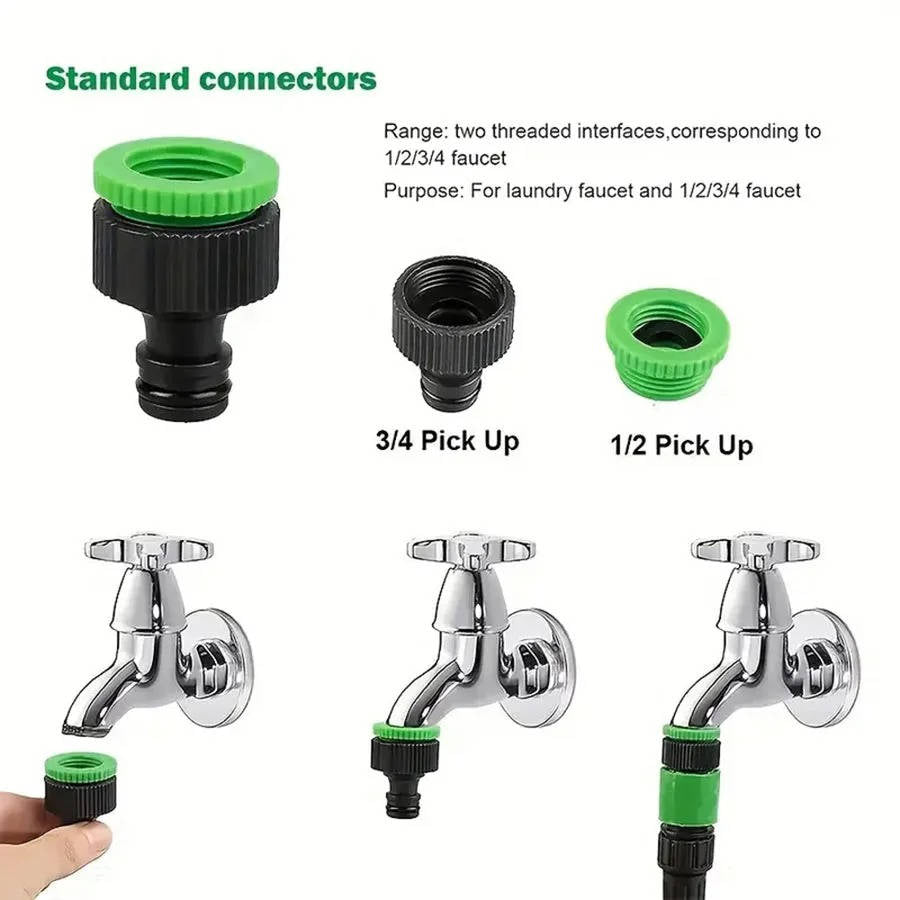 Expandable Garden Hose with 7 Spray Modes and Universal Connectors