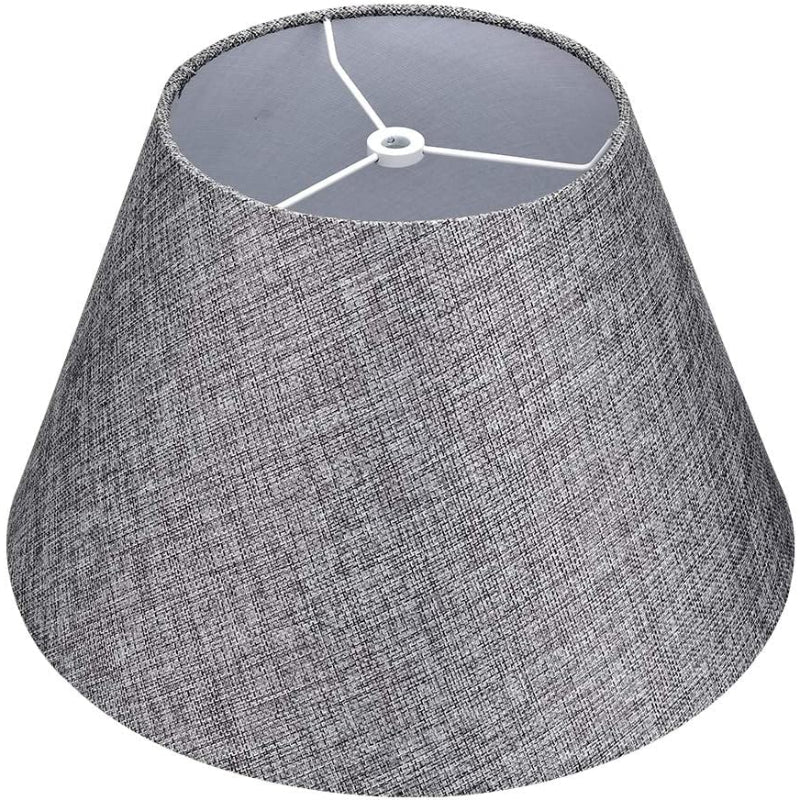 Medium Barrel Linen Lampshade for Table and Floor Lamp, White, Handmade
