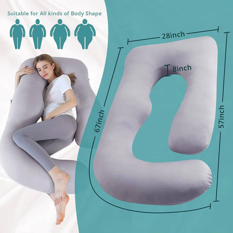 U Shaped Cooling Pregnancy Pillow with Removable Cover