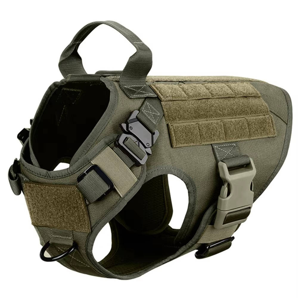 Adjustable Tactical Dog Vest Harness with Leash and Collar for Medium to Large Breeds