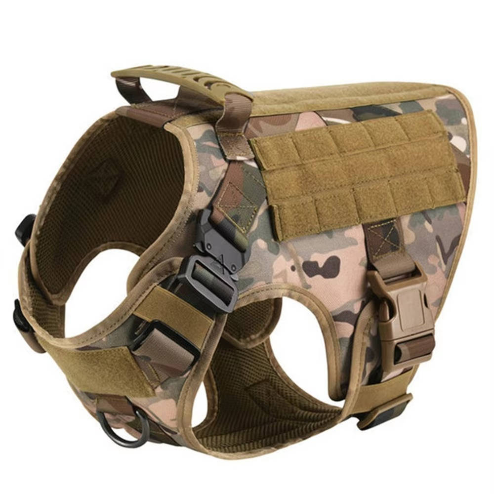 Adjustable Tactical Dog Vest Harness with Leash and Collar for Medium to Large Breeds