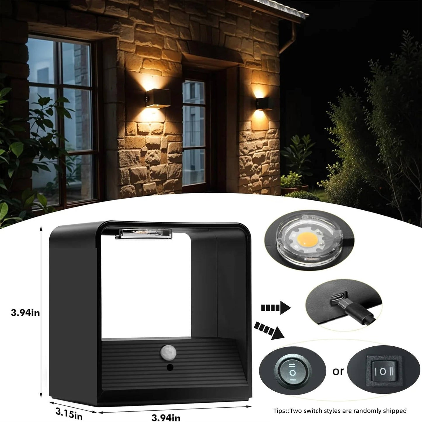 Rechargeable Indoor Wall Light with Motion Sensor and Remote Control