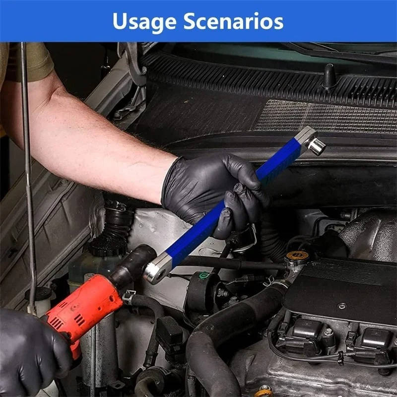 15.4 Inch Slim Extension Wrench with 3 Adapters