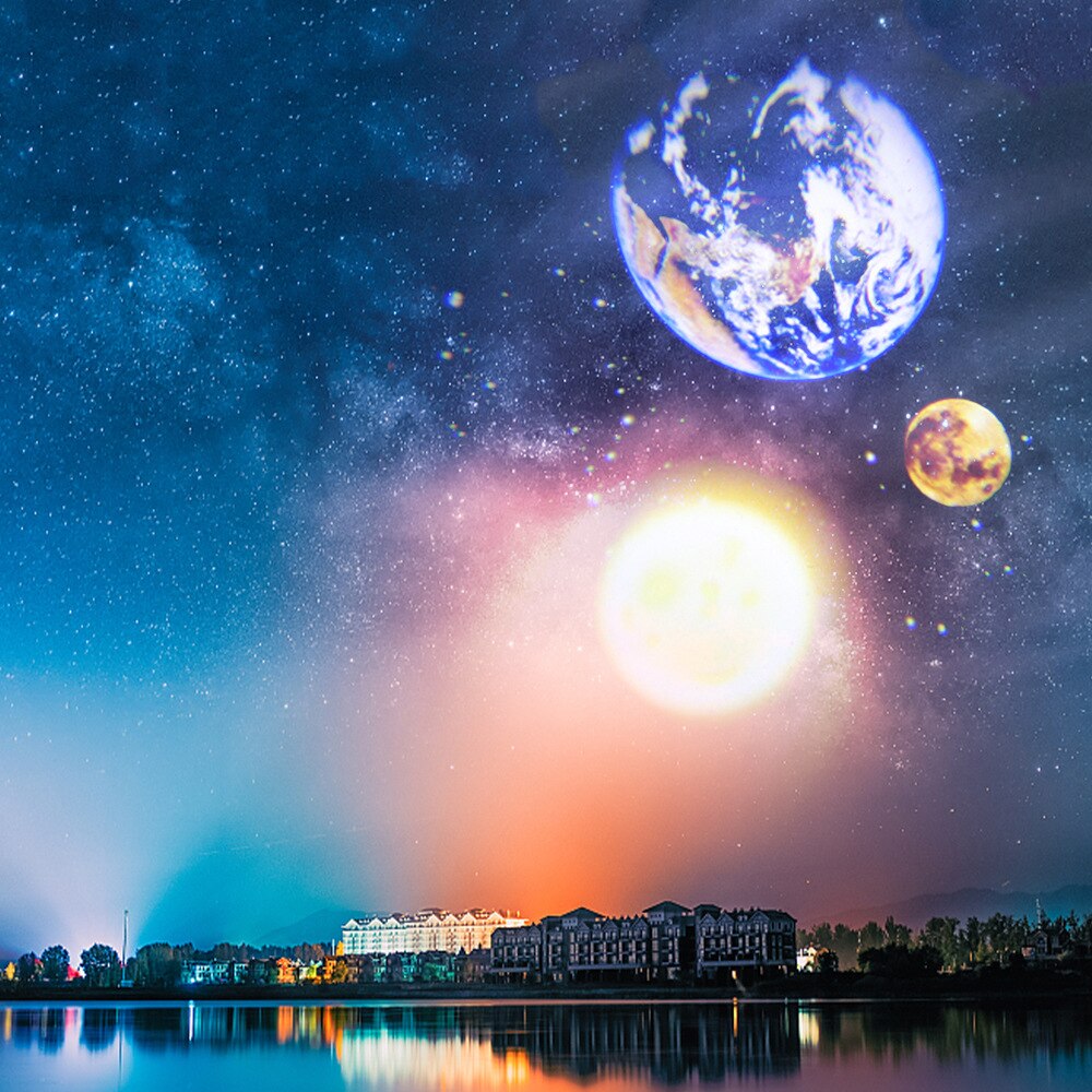 Earth and Moon LED Projector Lamp with Customizable Modes