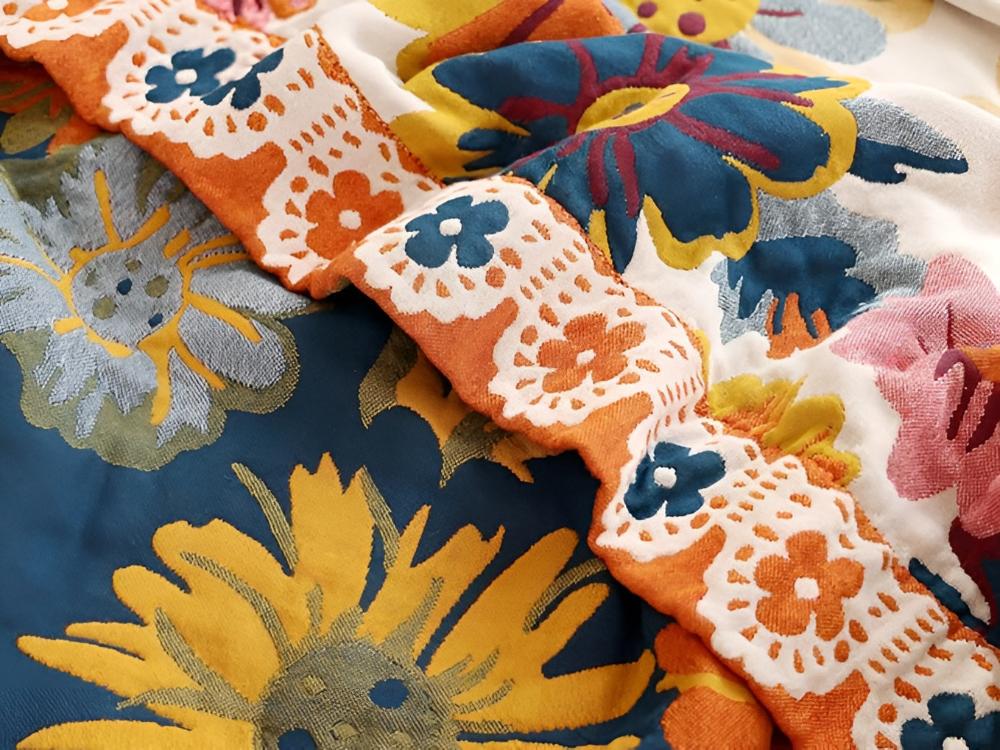 Reversible Bright Flower Organic Cotton Blanket