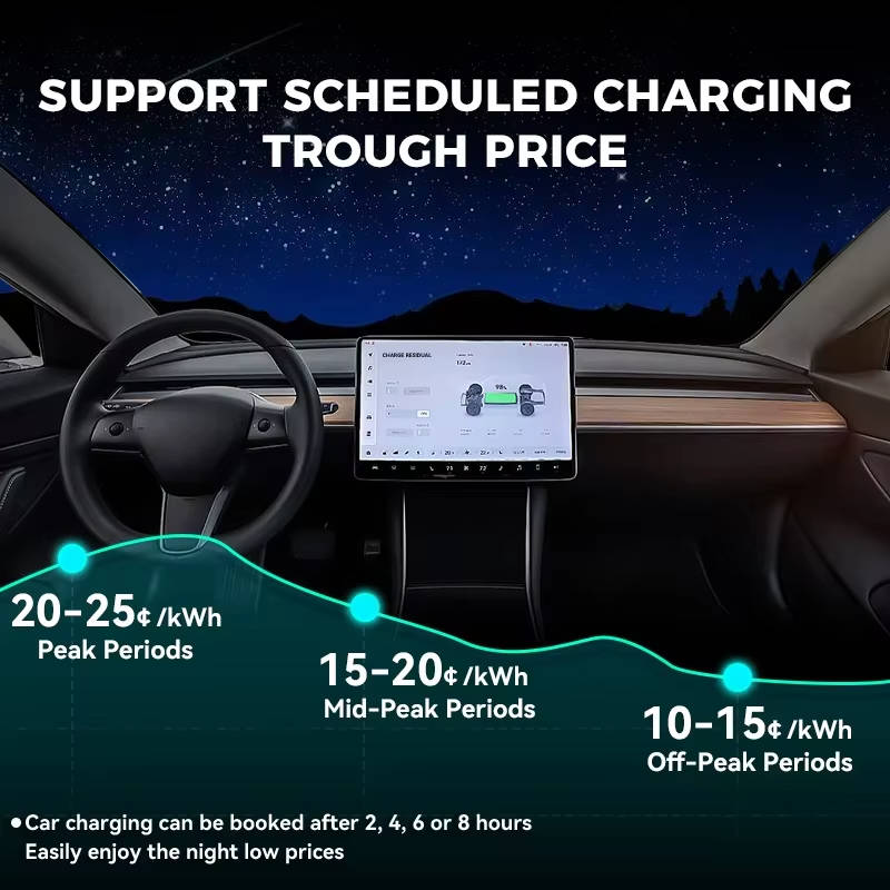 Portable 7kW 32A Type 2 EV Charger with Adjustable Amperage and OLED Display