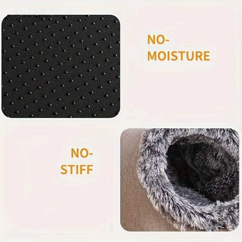 Plush Insulated Winter Cat Bed with Carrying Strap