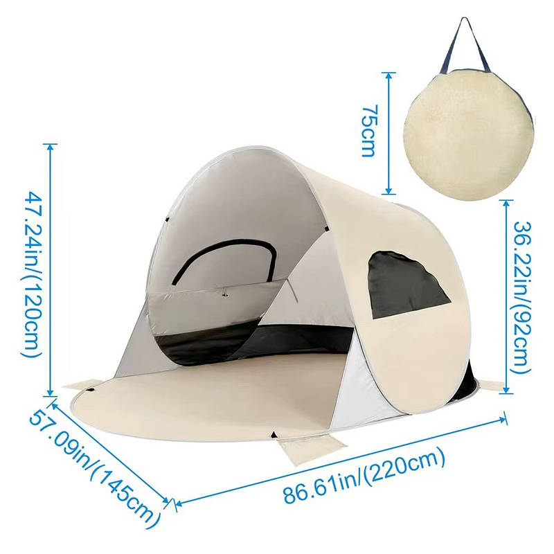 UPF 50 Plus Portable Beach Tent Sun Shelter with Instant Pop-Up and 360-Degree Ventilation