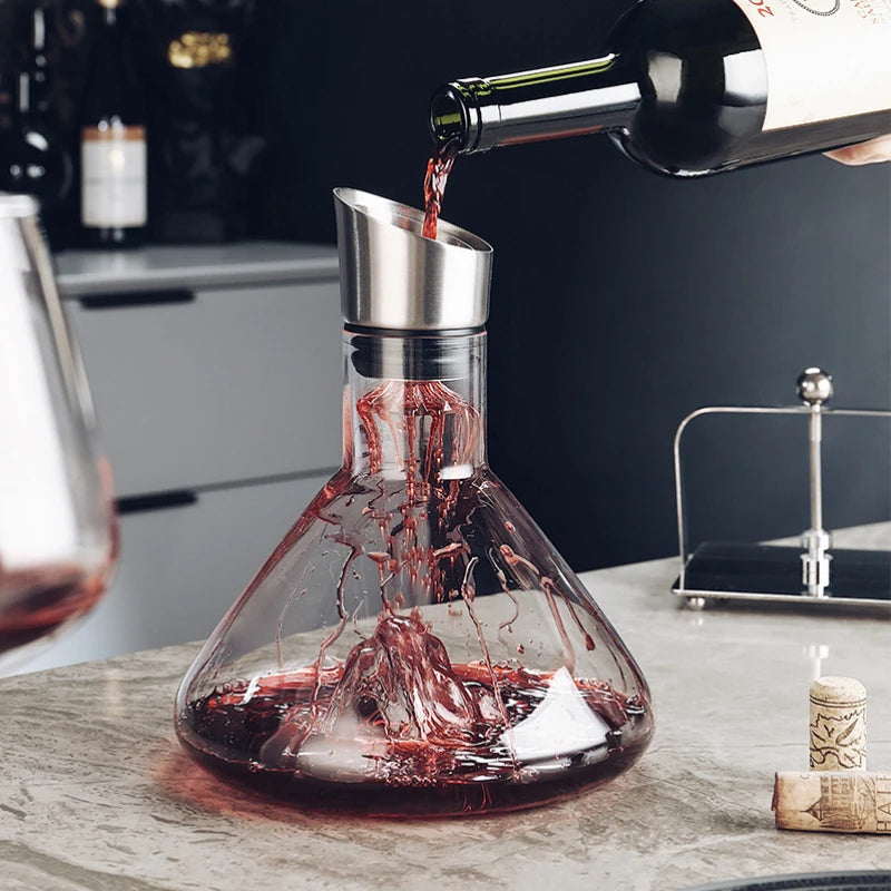 1500ml Lead-Free Crystal Wine Decanter with 12-Channel Aerator