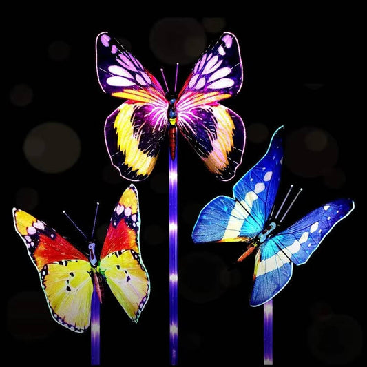 Color Changing Butterfly Solar Garden Lights - Waterproof Decorative Stake Lights for Outdoor Patios and Yards