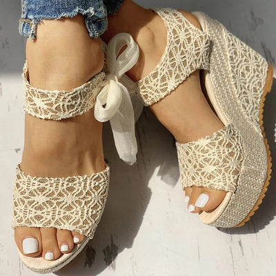 Arlene - Lace Bow Sandals