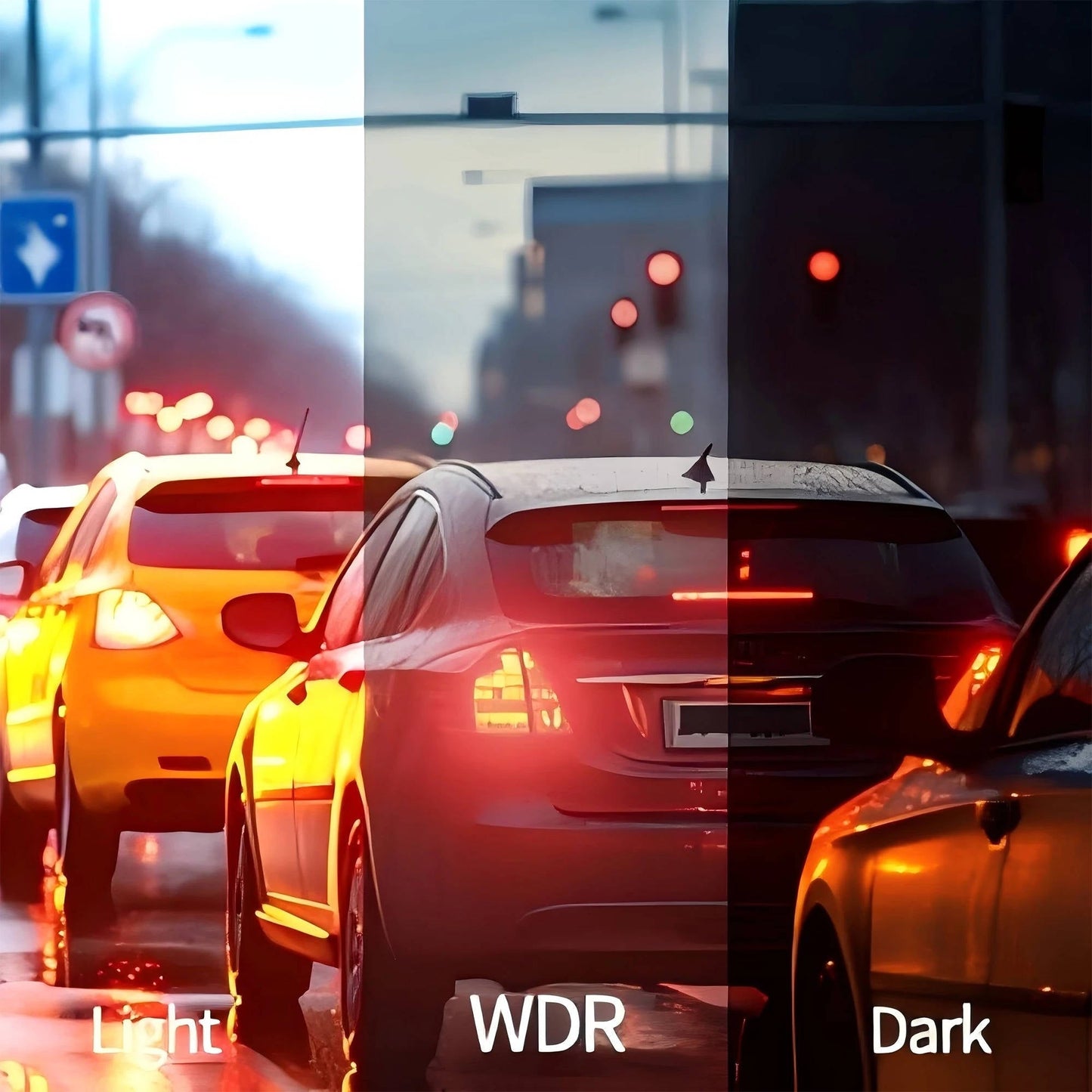Wireless Front and Rear Car Dash Cam with Night Vision and Mobile App
