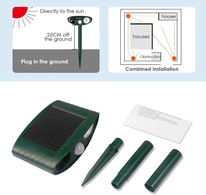 Solar-Powered Ultrasonic Rabbit Repeller with Motion Detection