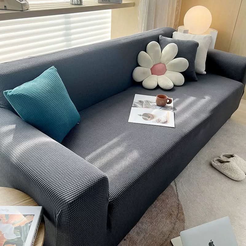 Ribbed Jacquard Non-Slip Sofa Cover for Pets