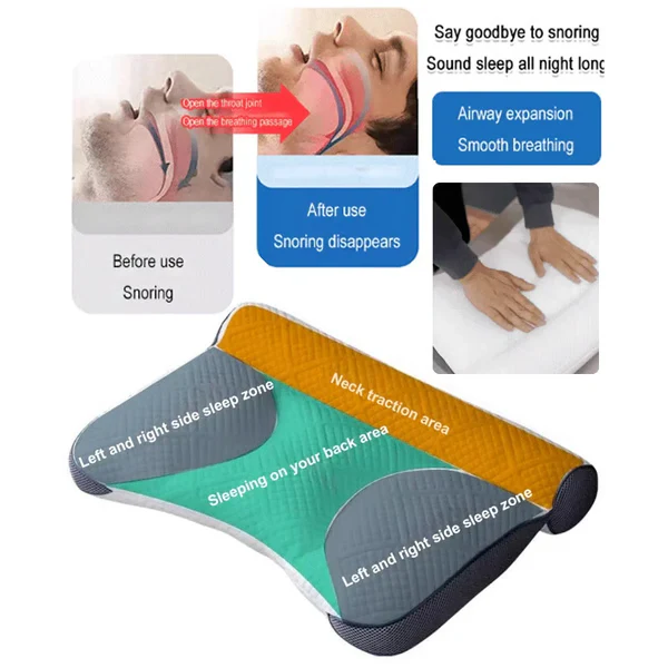 Ergonomic Goose Down Pillow for Neck and Spine Support