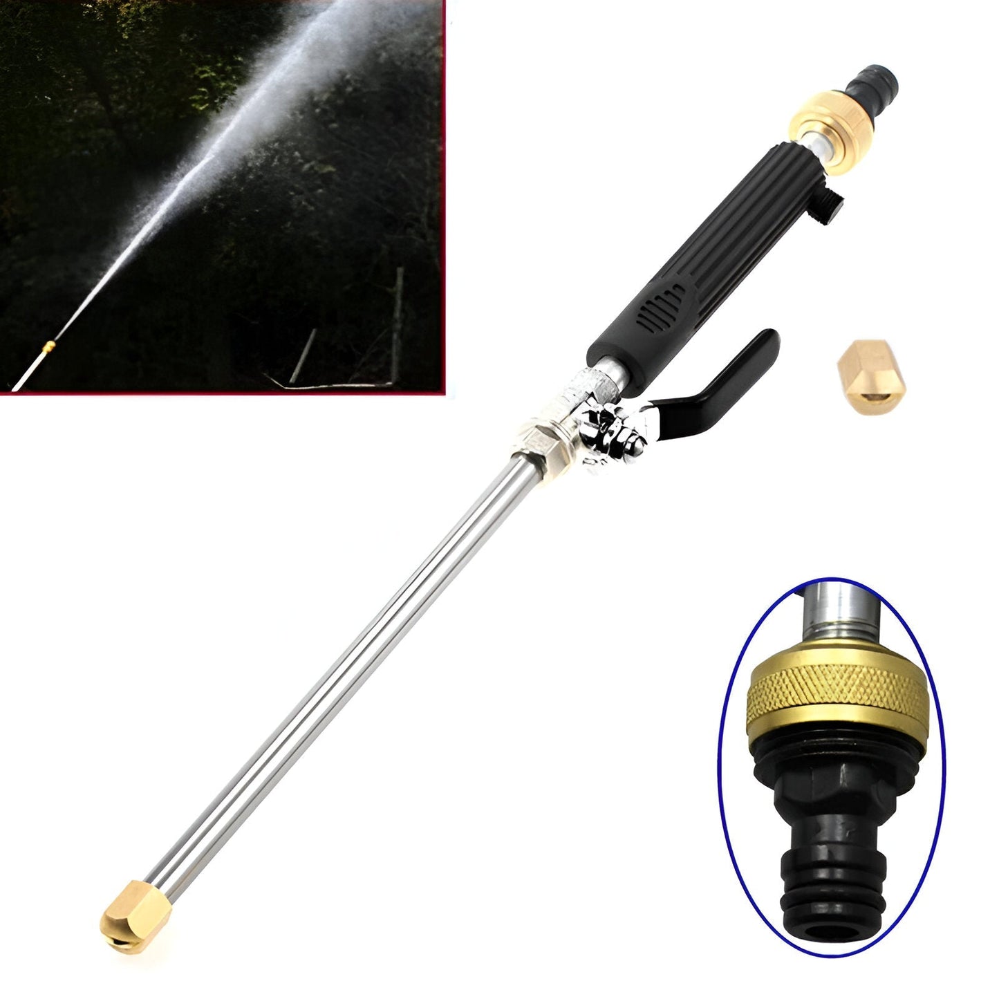Adjustable High-Pressure Hose Nozzle for Car and Garden Cleaning