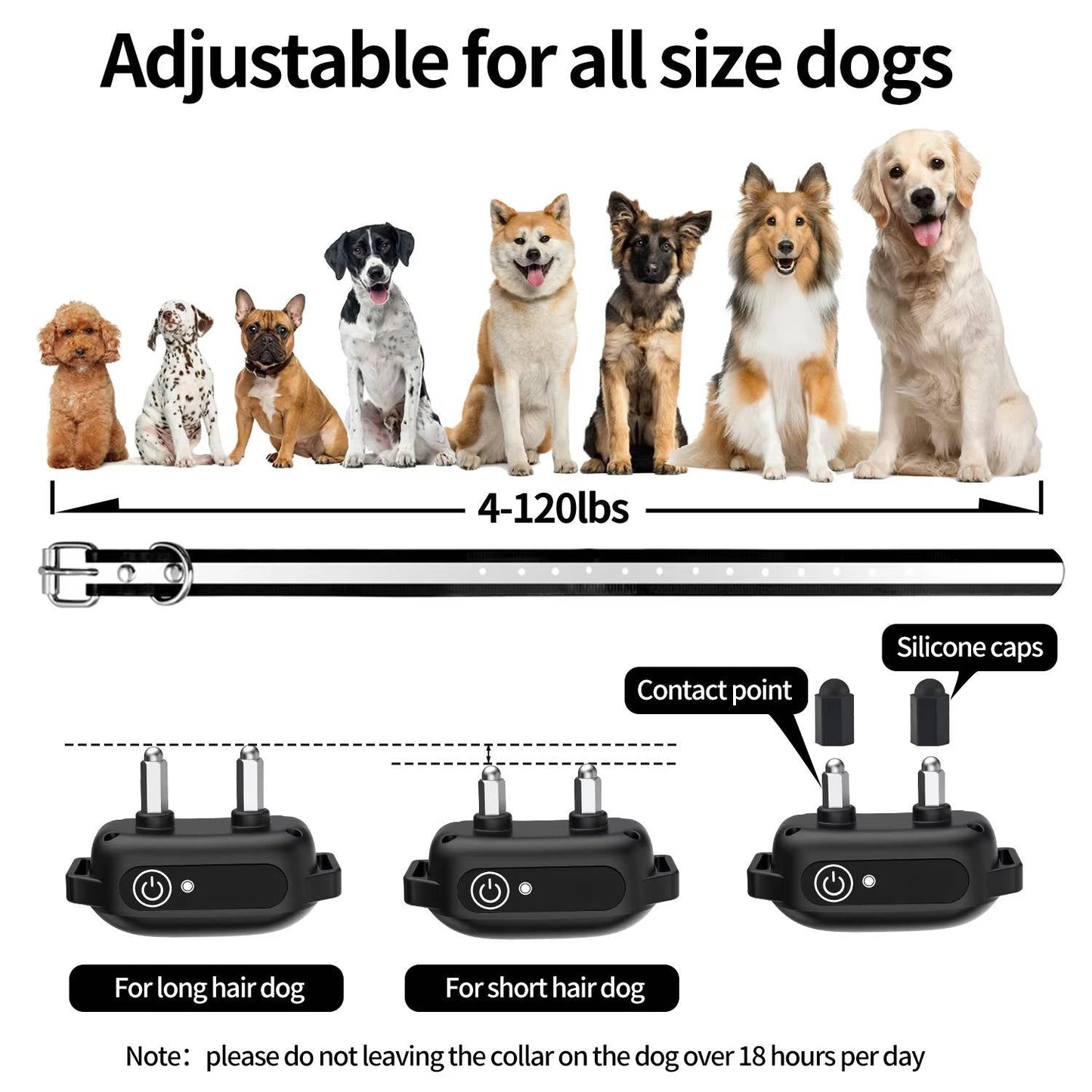 Electric Dog Training Collar with Remote, Beep, Vibration, Adjustable Static Levels, IPX7 Waterproof, Rechargeable, Multi-Dog Support
