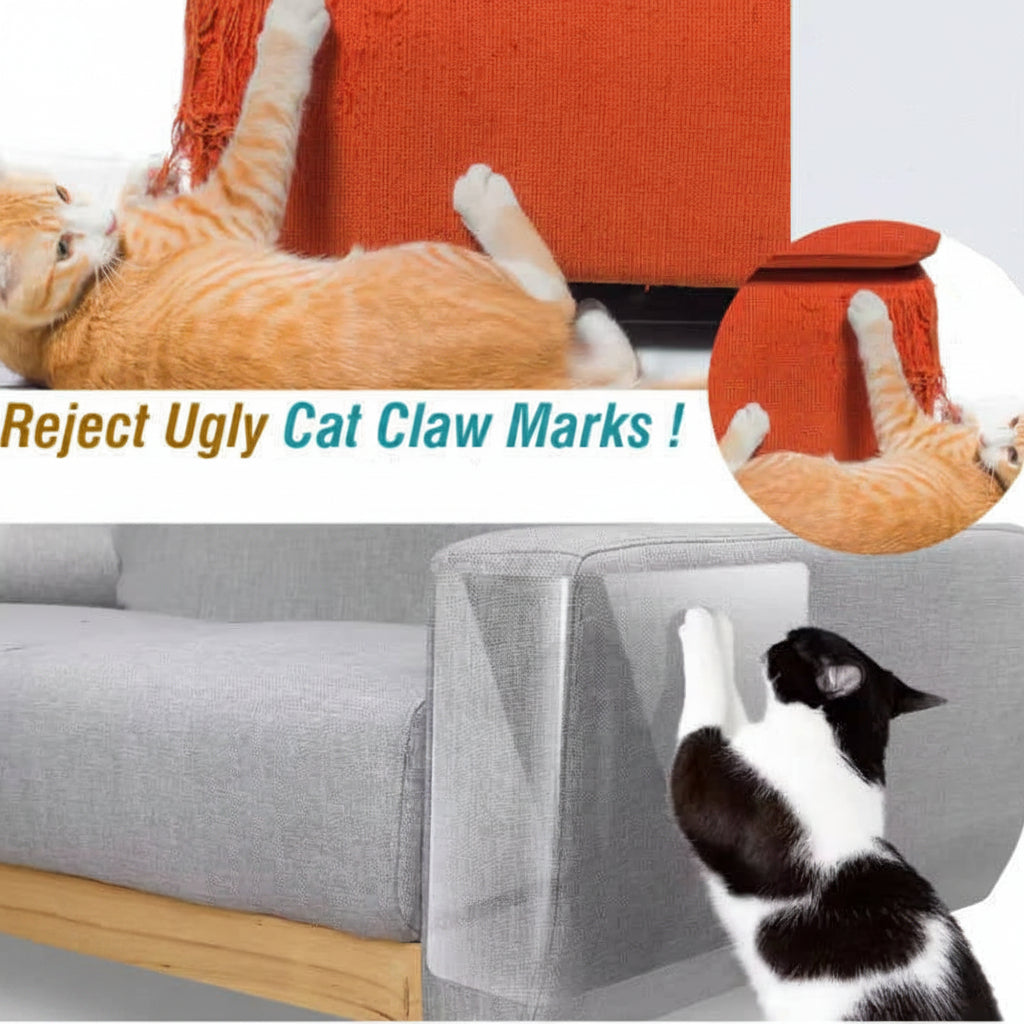 Clear Heavy-Duty Cat Scratch Furniture Protectors with Twist Pins - 10 Pack