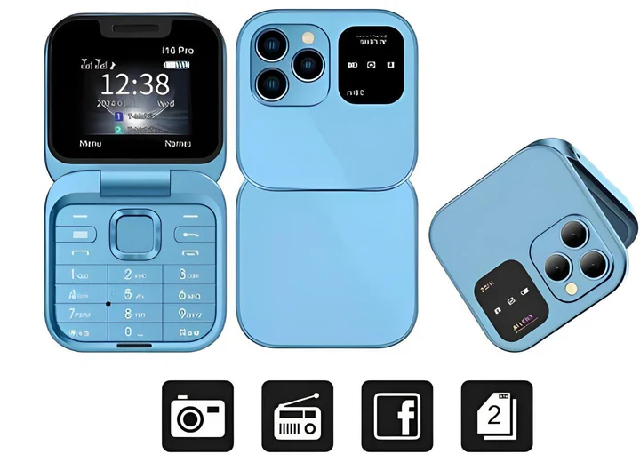 Foldable Dual SIM Flip Phone with Tactile Keypad