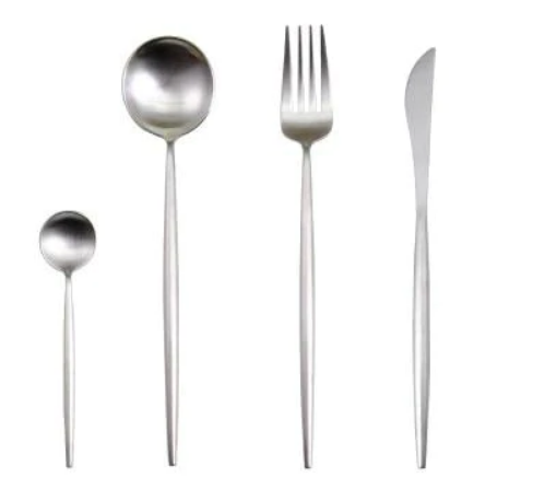 Luxurious Gold and Silver Stainless Steel Cutlery Set 24-Piece