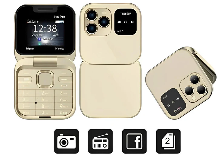Foldable Dual SIM Flip Phone with Tactile Keypad