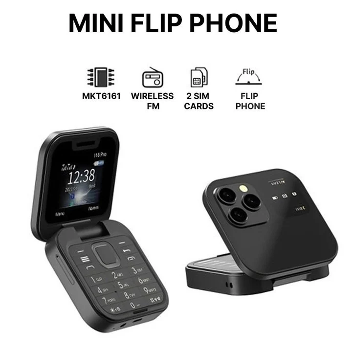 Foldable Dual SIM Flip Phone with Tactile Keypad