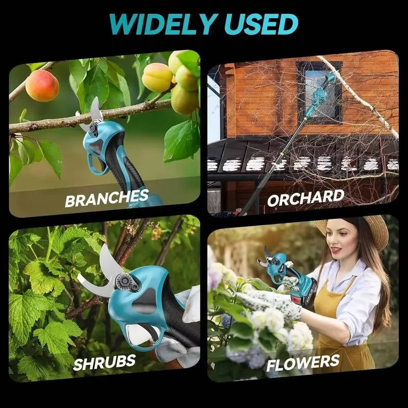 Cordless Electric Pruning Shears with 15ft Telescoping Pole