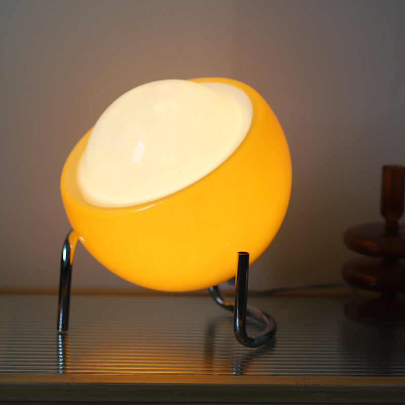 Retro Glass Table Lamp with LED Lighting