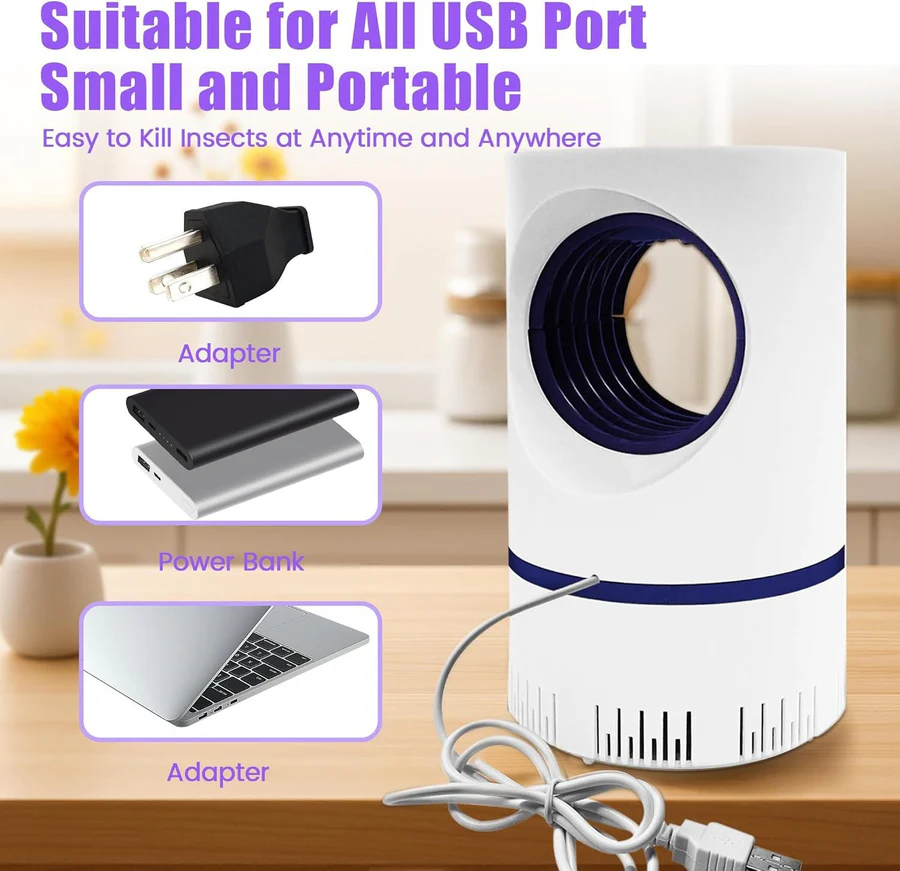 UV Light Mosquito and Fly Trap with USB Power